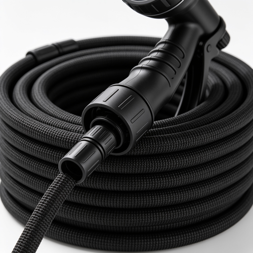 AlianaJames Relxitl Garden Hose, Flexible Water Hose, Ultra Lightweight Non-Expanding hose with 10 Function Sprayer, Leak proof, Pressure Resistant for Yard, Outdoor (Black, 50FT)