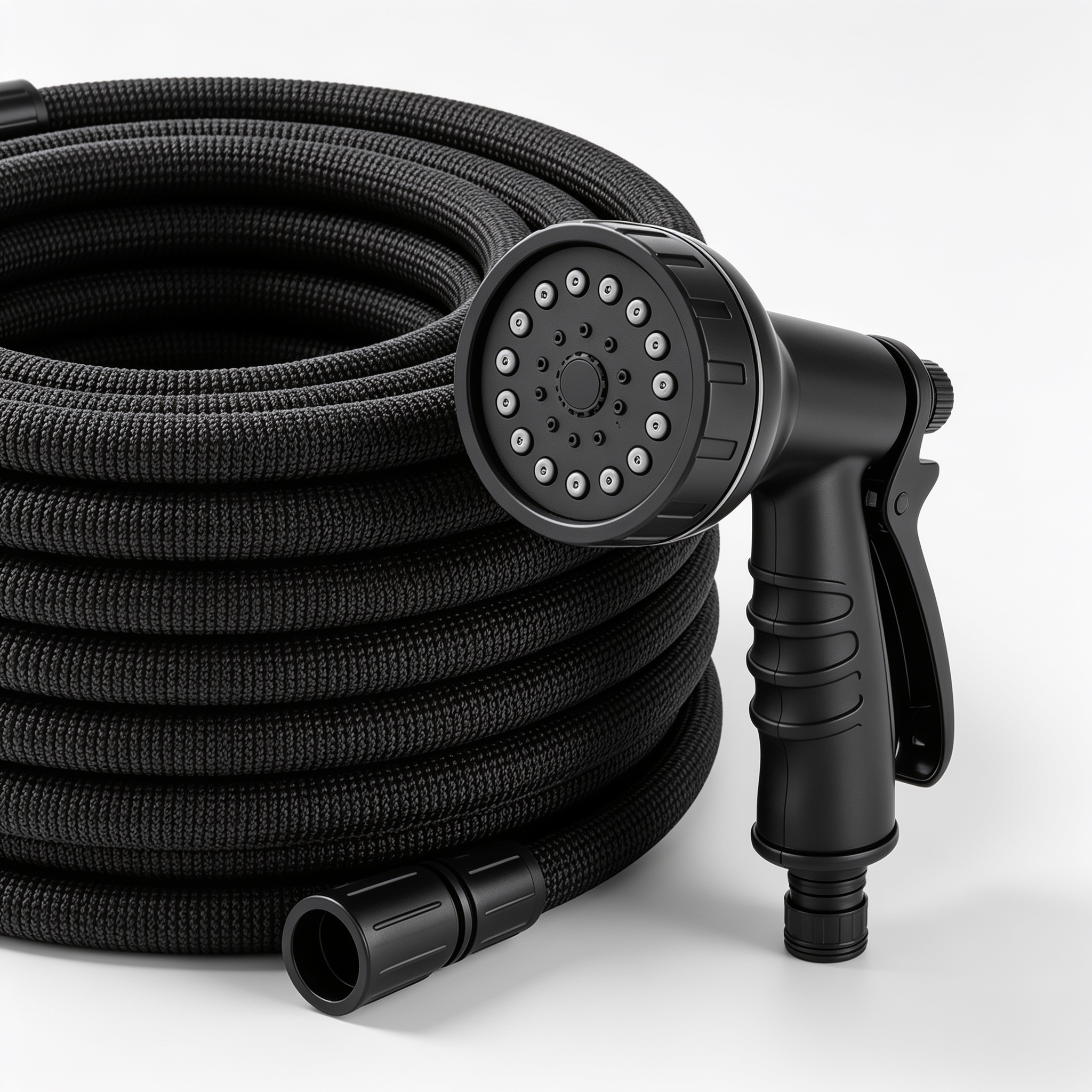 AlianaJames Relxitl Garden Hose, Flexible Water Hose, Ultra Lightweight Non-Expanding hose with 10 Function Sprayer, Leak proof, Pressure Resistant for Yard, Outdoor (Black, 50FT)