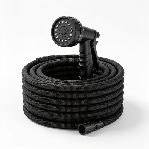 AlianaJames Relxitl Garden Hose, Flexible Water Hose, Ultra Lightweight Non-Expanding hose with 10 Function Sprayer, Leak proof, Pressure Resistant for Yard, Outdoor (Black, 50FT)